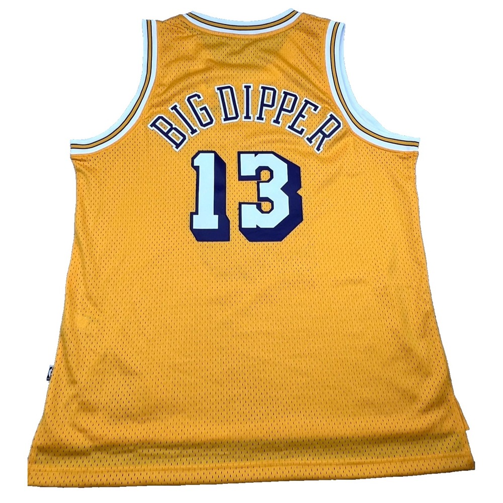 Adidas LA Lakers Basketball Wilt Chamberlain Big Dipper 13 Jersey Mens XL Yellow